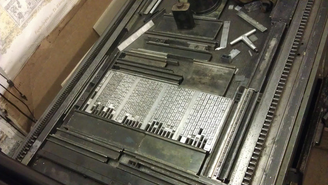 Hand set type ready to print