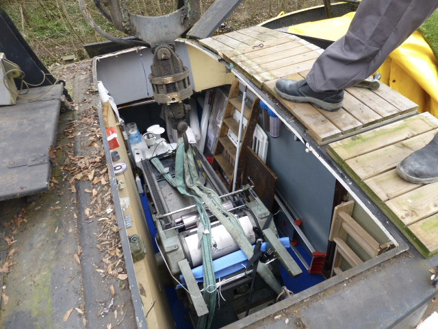 Lifting it down into our studio!