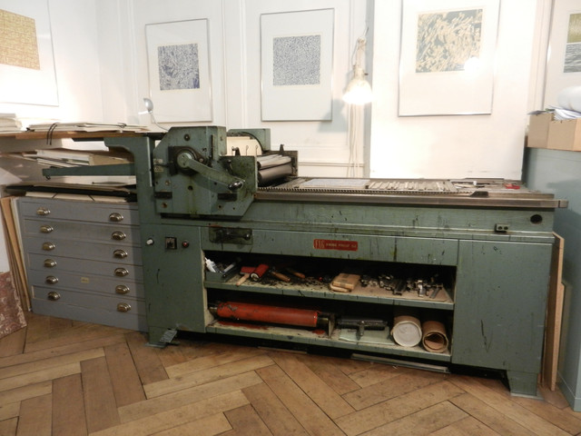 The Swiss Proof 52 at my wood cut studio in Bern, Switzerland, 2012