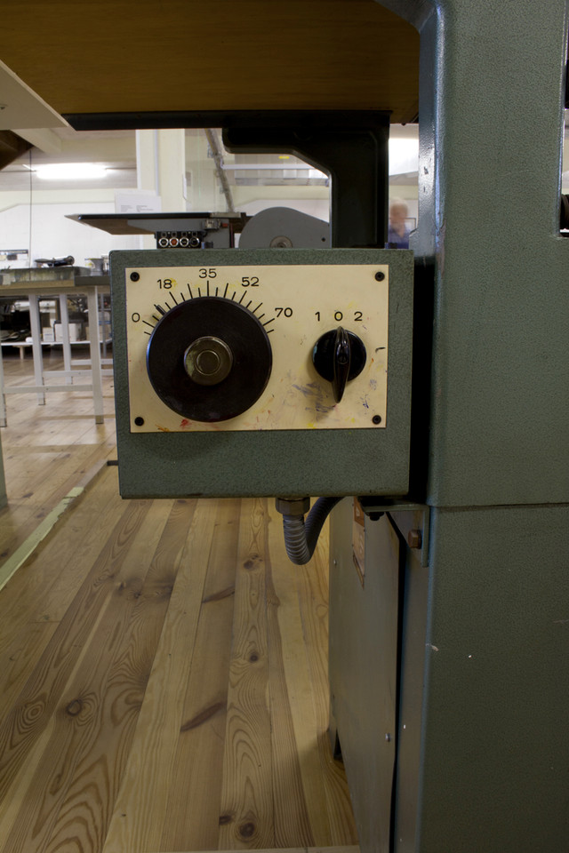 Speed adjustment of the ink duct.