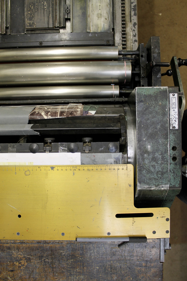 View from above the wooden feed-board on the 52